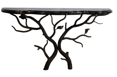 MarbleTop MetalTree Base ConsoleTable