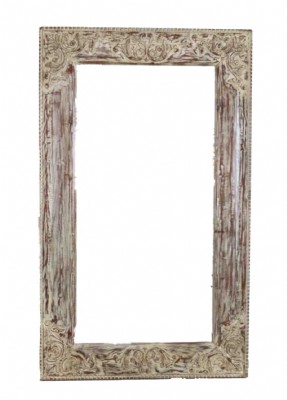 Antiqued White Wash Wall Mirror