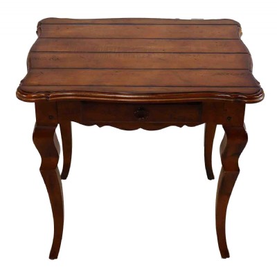 Plank Top Cognac Colored End Table