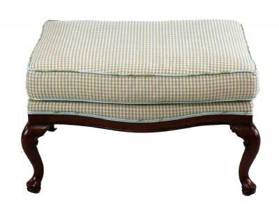 Cabriolet Leg Pastel Houndstooth Ottoman