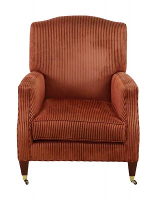 Striped Chenille Upholstered Armchair