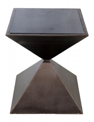 Inverted Pyramid Metal Pedestal Table