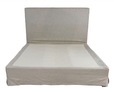King Size Bed with Slipcover Linen Headboard