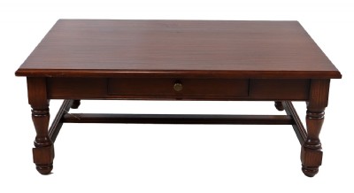 Hand Hewn Top Wooden Cocktail Table