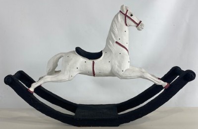 White Ceramic Rocking Horse