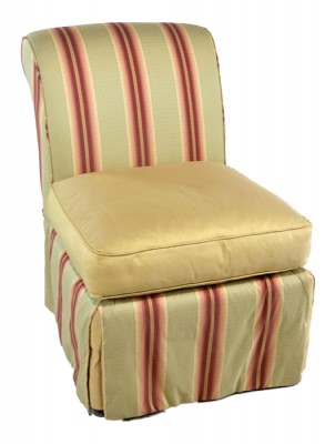 Set of Four Silk Slipper Chairs