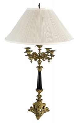 Vintage Cast Brass Candelabra Lamp