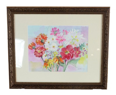 Floral Watercolor Nicely Framed