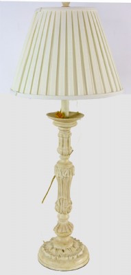 Offwhite Distressed Finish Table Lamp