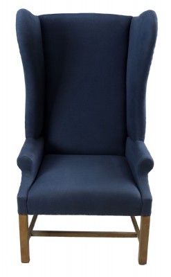 Navy Upholstered Wingback Chair