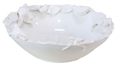 Capodimonte White Ceramic Bird Bowl