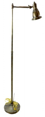 Brass Ribbed Base Floor Lamp