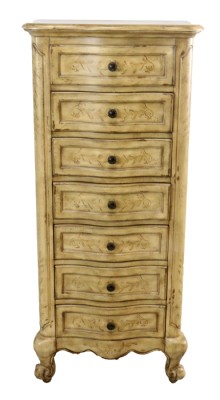 Faux Painted Wooden Jewelry Cabinet
