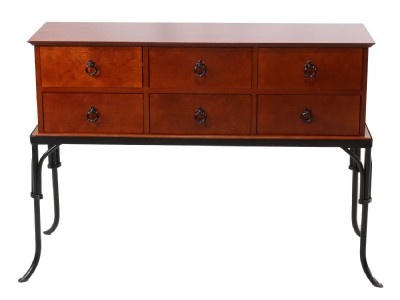 Six Drawer Wooden Console Table
