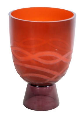 Evolution Etched Orange & Purple Vase