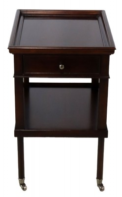 Wooden End Table on Casters