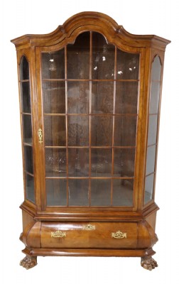19th Century Dutch Colonial Walnut Display Cabinet