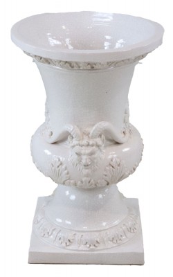 Pair of Decorative Gargoyle Ceramic Urn