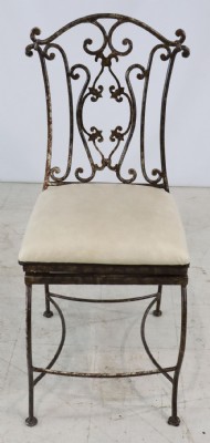 Set of Four Wrought Iron Swivel Chairs