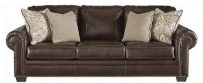 traditional brown leather sofa