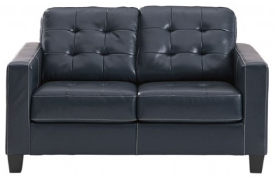 Faux leather grey loveseat