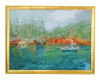 Ship on Ocean Oil Painting