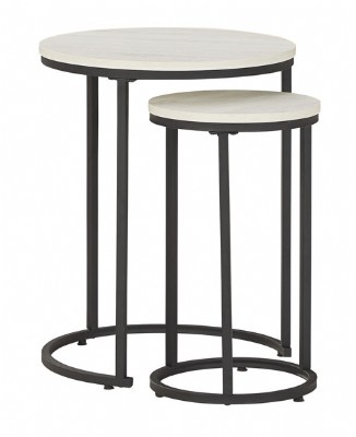 accent table set in black and white