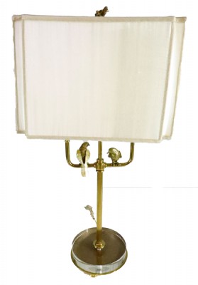Amber Finished Brass Table Lamp