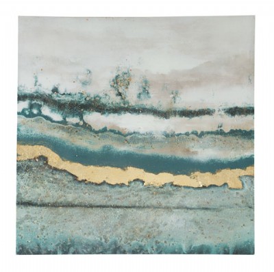 Blue White & Gold Abstract Design