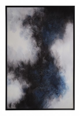 Black, White & Blue Abstract Wall Art
