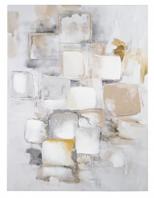 Gray White & Gold Abstract Wall Art