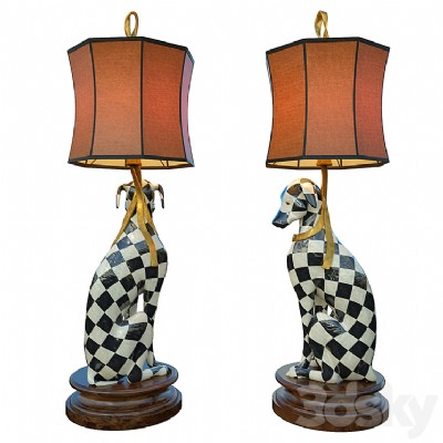 Harlequin Whippet Table Lamp