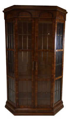 Walnut Veneered Display Cabinet