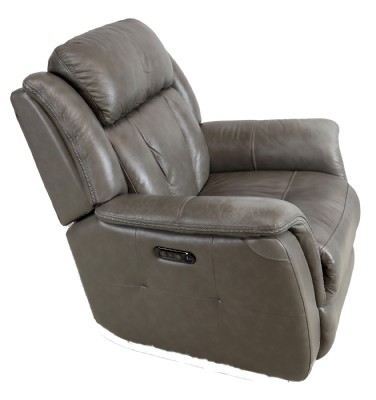 Grey Leather Motion Chair
