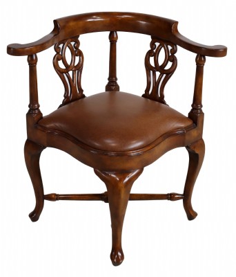 Set of 4 Theodore Alexander Mahogany Corner Chairs