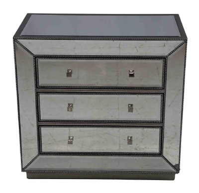 Three Drawer Mirrored Chest
