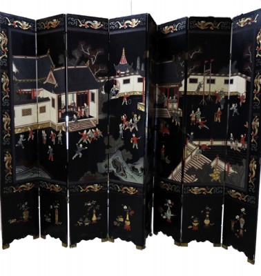 Asian Lacquered Room Divider