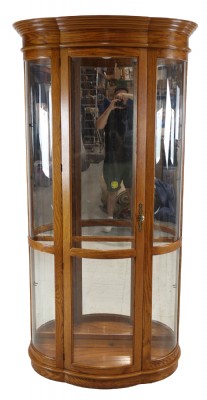 Lighted Oak Curio Cabinet
