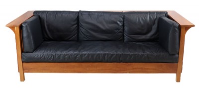 Stickley Style Custom Cherry Mission Sofa