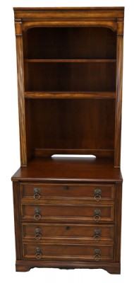 Brown Wooden File Cabinet with Shelving