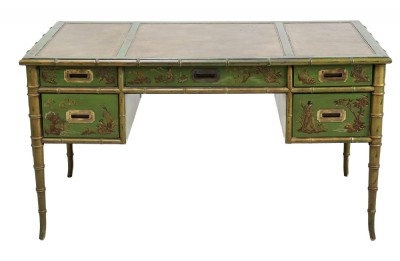 1950s Vintage Drexel Chinoiserie Bamboo Desk