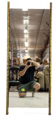 Crate and Barrell Floor Mirror with Gold Border