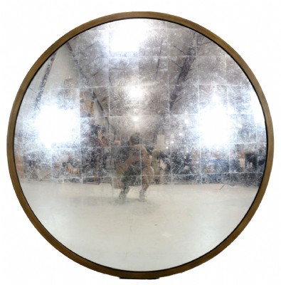 Round Distressed Wall Mirror