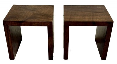 Pair of Black Walnut Artisan Cube Tables