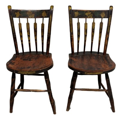 Pair of American Throwback Country Windsor Chairs