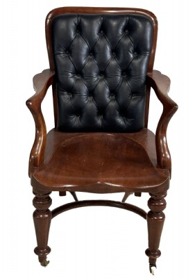 English Plank Seat Desk Chair Ca 1860