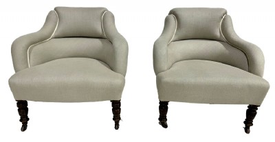 Pair of Mid Century Upholstered Armchairs