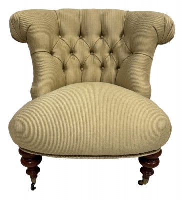 Curved Back Tufted Armchair