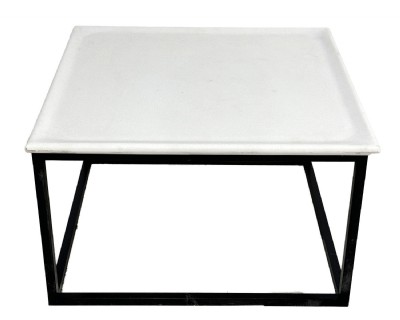 Curved White Marble Top Side Table