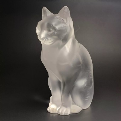 Lalique Sitting Crystal Cat